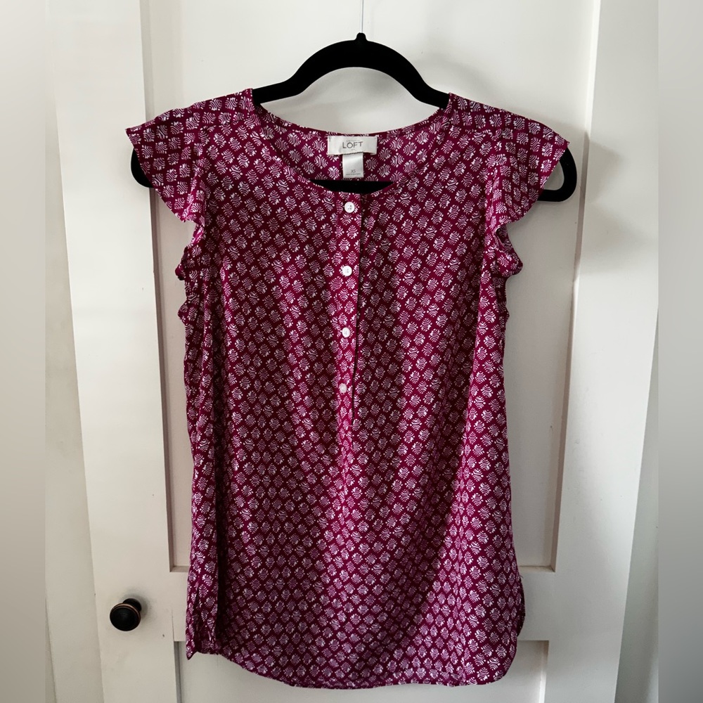 Loft ruffle sleeve blouse